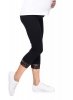 MijaCulture – Elegant Maternity 3/4 cropped leggings with lace 3005 Black
